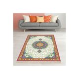 Ontheclouds Osmanlı Desenli Göbekli Dijital Baskı Yıkanabilir Kaymaz Taban Etnik Kilim Desen Salon Halısı, 80 x 400