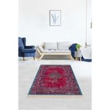 Ontheclouds Osmanlı Motif Kilim Desen Dijital Baskı Yıkanabilir Kaymaz Taban Etnik Salon Halı, 80 x 500