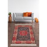 Ontheclouds Osmanlı Motifler Desenli Dijital Baskı Yıkanabilir Kaymaz Taban Leke Tutmaz Etnik Salon Halısı, 100 x 250 BLT-K-177S