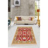 Ontheclouds Osmanlı Motifler Desenli Dijital Baskı Yıkanabilir Kaymaz Taban Leke Tutmaz Etnik Salon Halısı, 80 x 150 BLT-K-176A