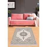 Ontheclouds Osmanlı Motifler Desenli Dijital Baskı Yıkanabilir Kaymaz Taban Leke Tutmaz Etnik Salon Halısı, 80 x 200 BLT-K-178B