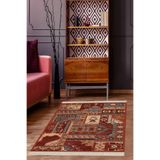 Ontheclouds Osmanlı Motifler Desenli Etnik Dijital Baskı Yıkanabilir Kaymaz Taban Salon Halı, 60 x 200 MEG601AC