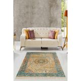 Ontheclouds Osmanlı Motifler Desenli Yıkanabilir Kaymaz Taban Salon Halısı, 120 x 120