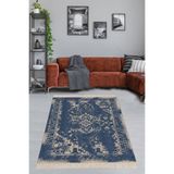 Ontheclouds Osmanlı Motifler Eskitme Desenli Dijital Baskı Yıkanabilir Kaymaz Taban Leke Tutmaz Salon Halısı, 60 x 120 BLT-K-109AB