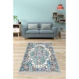 Ontheclouds Osmanlı Motifler Eskitme Desenli Dijital Baskı Yıkanabilir Kaymaz Taban Leke Tutmaz Salon Halısı, 80 x 300 BLT-K-187C