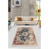 Ontheclouds Osmanlı Motifler Eskitme Desenli Dijital Baskı Yıkanabilir Kaymaz Taban Leke Tutmaz Salon Halısı, 80 x 500 BLT-K-185T