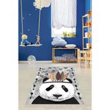 Ontheclouds Panda Desenli Dijital Baskılı Kaymaz Taban Çocuk Odası Halısı, 130 x 180