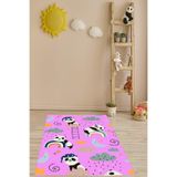 Ontheclouds Panda Gökkuşağı Bulut Desenli Dijital Baskı Yıkanabilir Kaymaz Taban Leke Tutmaz Çocuk Odası Halısı, 100 x 250 BLT-P-025S