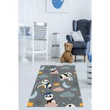 Ontheclouds Panda Gökkuşağı Bulut Desenli Dijital Baskı Yıkanabilir Kaymaz Taban Leke Tutmaz Çocuk Odası Halısı, 80 x 300 BLT-P-083C