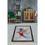 Ontheclouds Papağan Kuş Hayvan Desenli Dijital Baskı Yıkanabilir Kaymaz Taban Modern Salon Halısı, 80 x 500