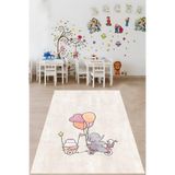 Ontheclouds Pasta Taşıyan Balonlu Sevimli Fil Yıkanabilir Kaymaz Taban Leke Tutmaz Çocuk Odası Halısı, 80 x 350