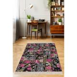 Ontheclouds Patchwork Gül Desenli Dijital Baskı Yıkanabilir Kaymaz Taban Modern Salon Halı, 80 x 300 MEG1990PC