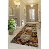 Ontheclouds Patchwork Kırkyama Desenli Dijital Baskı Yıkanabilir Kaymaz Taban Etnik Salon Halısı, 80 x 250