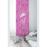 ontheclouds Pembe A Harfli Yıldızlı Dijital Baskı Fon Perdesi, 70 x 270, FONPRD11, pembe-beyaz