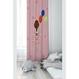 ontheclouds Pembe Balon Kız Desenli Bebek Çocuk Fon Perdesi, 140 x 270, FONPRD14, çok renkli