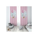 ontheclouds Pembe Balona Binen Fil Desenli Fon Perdesi, 70 x 240, FONPRD21, açık pembe - mavi