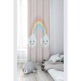 ontheclouds Pembe Bulut Desenli Bebek Çocuk Odası Fon Perdesi, 70 x 240, FONPRD5, açık pembe