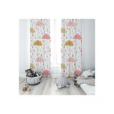 ontheclouds Pembe Bulut Desenli Dijital Baskı Fon Perdesi, 70 x 240, FONPRD19, pembe-beyaz