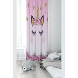 ontheclouds Pembe Kedi Desenli Dijital Baskı Fon Perdesi, 70 x 200, FONPRD7, karışık renkli