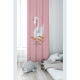 ontheclouds Pembe Kuğu Desenli Dijital Baskı Fon Perdesi, 140 x 200, FONPRD14, pembe-gold