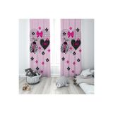 ontheclouds Pembe Love Desenli Dijital Baskı Fon Perdesi, 140 x 270, FONPRD20, pembe-siyah