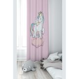 ontheclouds Pembe Unicorn Desenli Bebek Çocuk Odası Fon Perdesi, 140 x 200, FONPRD14, şeker pembe