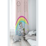 ontheclouds Pembe Unicorn Desenli Bebek Çocuk Odası Fon Perdesi, 140 x 200, FONPRD3, pudra-renkli