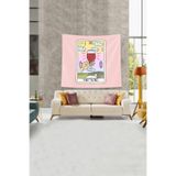 Ontheclouds Pembe Wine Şarap Tarot Kartı Leke Tutmaz Kadife Kumaş Duvar Örtüsü Duvar Halısı Tapestry, 70 x 70