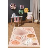 Ontheclouds Pembe Zemin Denizaltı Minimalist Şekil Yıkanabilir Kaymaz Taban Leke Tutmaz Çocuk Odası Halısı, 100 x 600