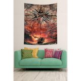 Ontheclouds Pusula Ve Gemi Leke Tutmaz Kumaş Duvar Örtüsü Duvar Halısı Tapestry, 100 x 140