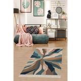 Ontheclouds Renk Geçişli Dijital Baskı Yıkanabilir Kaymaz Taban Modern Salon Halısı, 80 x 50