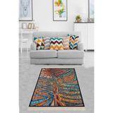 Ontheclouds Renkli Ağaç Desenli Dijital Baskı Yıkanabilir Kaymaz Taban Etnik Kilim Desen Salon Halısı Ve Yolluk, 160 x 240