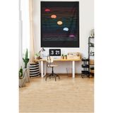 Ontheclouds Renkli Aylar Batan Ay Leke Tutmaz Kadife Kumaş Duvar Örtüsü Duvar Halısı Tapestry, 140 x 140