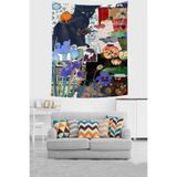Ontheclouds Renkli Dünyam Leke Tutmaz Kumaş Duvar Örtüsü Duvar Halısı Tapestry, 70 x 70