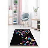 Ontheclouds Renkli Kelebek Desenli Dijital Baskı Yıkanabilir Kaymaz Taban Modern Salon Halı, 60 x 120