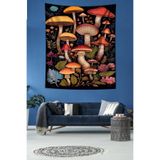 Ontheclouds Renkli Mantarlar Leke Tutmaz Kumaş Duvar Örtüsü Duvar Halısı Tapestry, 100 x 140