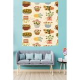 Ontheclouds Renkli Saksı Çiçekleri Leke Tutmaz Kumaş Duvar Örtüsü Duvar Halısı Tapestry, 140 x 140