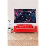 Ontheclouds Renkli Tropikal Yaprak Üçgenli Leke Tutmaz Kadife Dokulu Kumaş Duvar Örtüsü Duvar Halısı Tapestry, 140 x 230