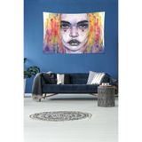 Ontheclouds Renkli Ve Gotik Tarz Kız Yıkanabilir Leke Tutmaz Kadife Kumaş Duvar Örtüsü Duvar Halısı Tapestry, 140 x 230