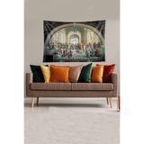 Ontheclouds Rönesans Dönemi Fresk Leke Tutmaz Kadife Dokulu Kumaş Duvar Örtüsü Duvar Halısı Tapestry, 35 x 50