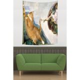 Ontheclouds Rönesans Şişman Kedi Leke Tutmaz Kumaş Duvar Örtüsü Duvar Halısı Tapestry, 70 x 100