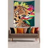Ontheclouds Sanatsal Renkli Ve Asil Jaguar Leke Tutmaz Kumaş Duvar Örtüsü Duvar Halısı Tapestry, 140 x 230