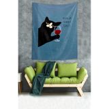 Ontheclouds Şarapçı Kedi Leke Tutmaz Kumaş Duvar Örtüsü Duvar Halısı Tapestry, 70 x 100