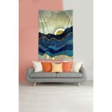 Ontheclouds Sarı Güneşin Doğuşu Sunset Leke Tutmaz Kadife Kumaş Duvar Örtüsü Duvar Halısı Tapestry, 100 x 140