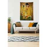 Ontheclouds Sarı Sarılan Sevgililer Leke Tutmaz Kadife Kumaş Duvar Örtüsü Duvar Halısı Tapestry, 140 x 230