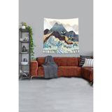 Ontheclouds Sarı Tırmanan Iki Kartal Leke Tutmaz Kadife Kumaş Duvar Örtüsü Duvar Halısı Tapestry, 70 x 70