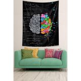 Ontheclouds Sayısal Ve Sosyal Sağ Sol Beyin Leke Tutmaz Kumaş Duvar Örtüsü Duvar Halısı Tapestry, 70 x 70