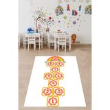 Ontheclouds Seksek Desenli Yıkanabilir Kaymaz Taban Leke Tutmaz Çocuk Odası Halısı, 80 x 50