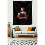 Ontheclouds Sessiz Tepki Mona Lisa El Hareketi Leke Tutmaz Kumaş Duvar Örtüsü Duvar Halısı Tapestry, 70 x 100