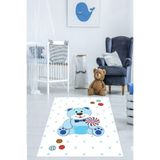 Ontheclouds Sevimli Ayıcık Desenli Benekli Dijital Baskı Yıkanabilir Kaymaz Taban Çocuk Ve Bebek Odası Halısı, 120 x 200